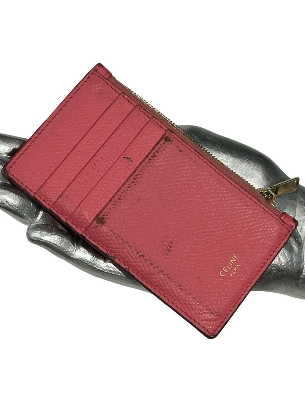 Celine Leather Pink Card Holder with Zip Pocket | Pre loved Authentic Luxury - Picture 7 of 10